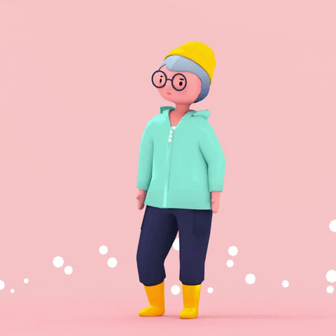 Un personnage en 3D saute - Gif d'Agatha Yu